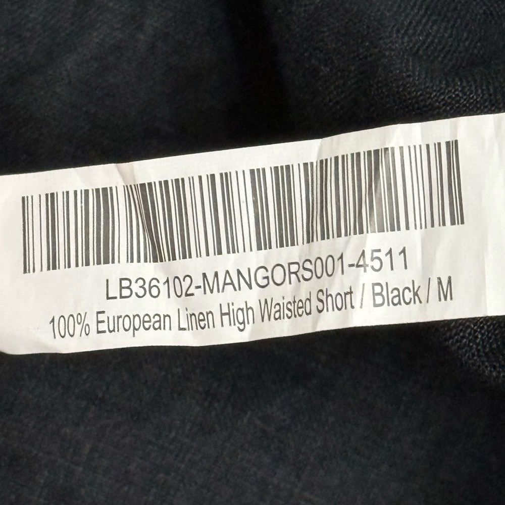 Quince 100% European Linen High Waisted Black Shorts Size M. - Picture 8 of 8